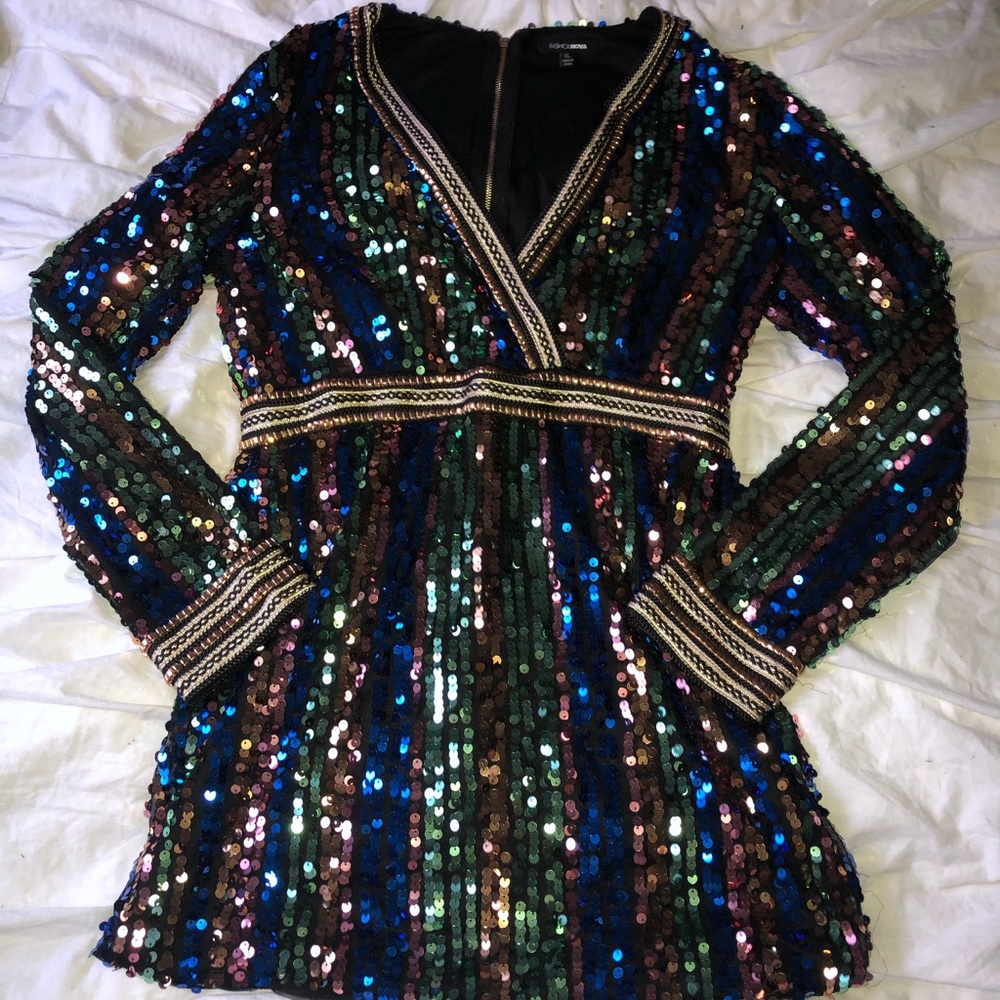 Multi-color sequin dress